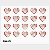 Stickers de mariage au coeur rouge (Feuille)