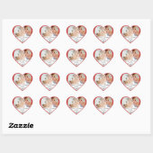 Stickers de mariage au coeur rouge (Feuille)
