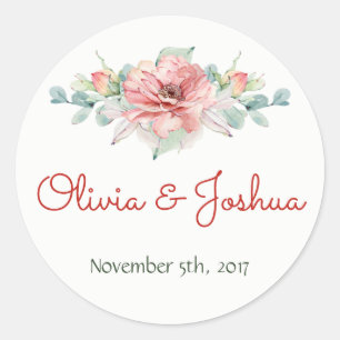 Stickers de mariage aux fleurs d'aquarelle