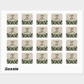 Stickers de mariage aux perles gothiques vertes (Feuille)