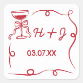 Stickers de mariage avec maçonnerie photo tirée à  (Devant)