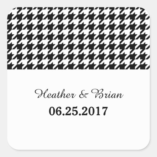 Stickers de mariage Black Houndstooth (Devant)