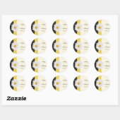 Stickers de mariage Black Ivory Daisy personnalisé (Feuille)