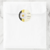 Stickers de mariage Black Ivory Daisy personnalisé (Sac)