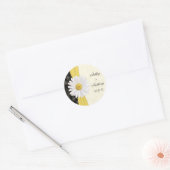 Stickers de mariage Black Ivory Daisy personnalisé (Enveloppe)