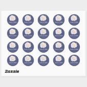 Stickers de mariage bleu blanc Peony Floral (Feuille)