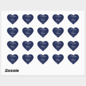 Stickers de mariage bleu coeur (Feuille)
