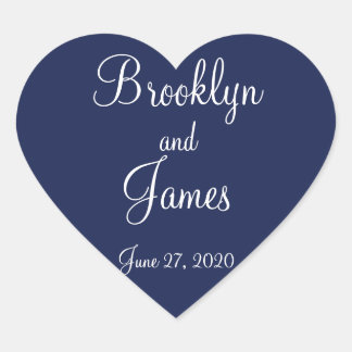 Stickers de mariage bleu coeur