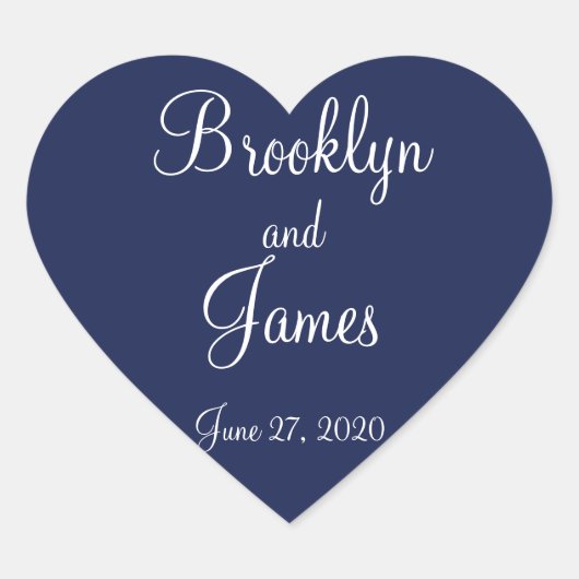 Stickers de mariage bleu coeur (Devant)