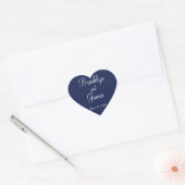 Stickers de mariage bleu coeur (Enveloppe)