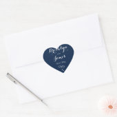 Stickers de mariage bleu coeur customisé (Enveloppe)