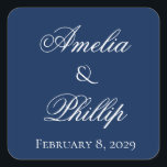 Stickers de mariage bleu et blanc élégant de la ma<br><div class="desc">Le bleu marine est une couleur intemporelle à la fois élégante et simpliste. Le style moderne de cette suite mariage rendra votre mariage encore plus mémorable ! Entièrement personnalisable, des polices aux couleurs. N’hésitez pas à nous contacter si vous désirez un design ou un changement qui ne peut pas être...</div>
