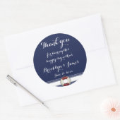 Stickers de mariage bleu grand Merci (Enveloppe)