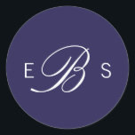 Stickers de mariage bleu marine Élégant Monogramme<br><div class="desc">Customisez ce chic chic élégant monogramme bleu marine Mariage Stickers avec texte blanc. Design moderne et soigné. Tous les autres produits correspondants peuvent être trouvés dans une collection Chic Monogram Navy Blue White Mariage.</div>