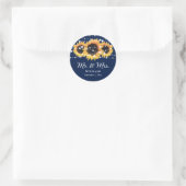 Stickers de mariage bleu marine M. et Mme Sunflowe (Sac)