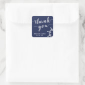 Stickers de mariage bleu marine Merci (Sac)