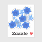 Stickers de mariage bleu romantique Floral (Feuille)