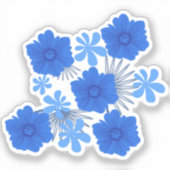 Stickers de mariage bleu romantique Floral (Recto)