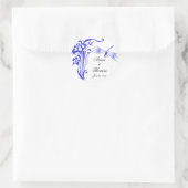 Stickers de mariage bleu royal Iris & Dragonfly (Sac)