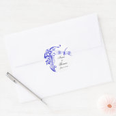 Stickers de mariage bleu royal Iris & Dragonfly (Enveloppe)