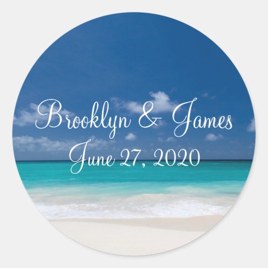Stickers de mariage Blue Beach (Devant)