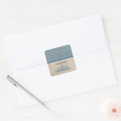 Stickers de mariage Blue Chic Chevron (Enveloppe)