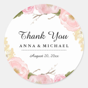 Stickers de mariage botanique floral blanc