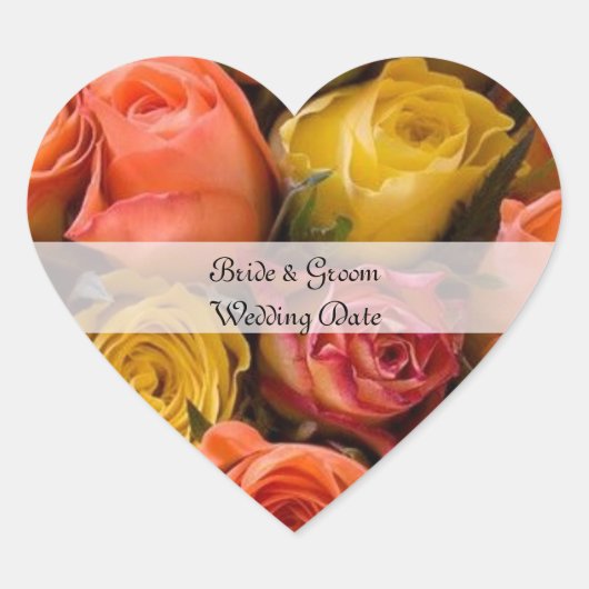 Stickers de mariage cardiaque personnalisée Modèle (Devant)