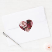 Stickers de mariage cardiaque rose (Enveloppe)