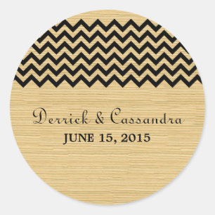 Stickers de mariage Chevron rustique ébène