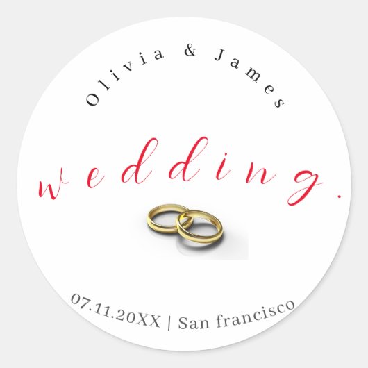 Stickers de mariage classique personnalisé (Devant)