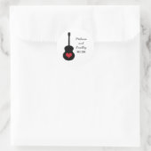 Stickers de mariage Coeur de guitare rouge/noir (Sac)