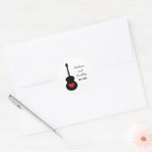 Stickers de mariage Coeur de guitare rouge/noir (Enveloppe)