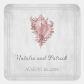 Stickers de mariage Coquille rose (Devant)