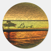 Stickers de mariage d'amour élégant (Devant)