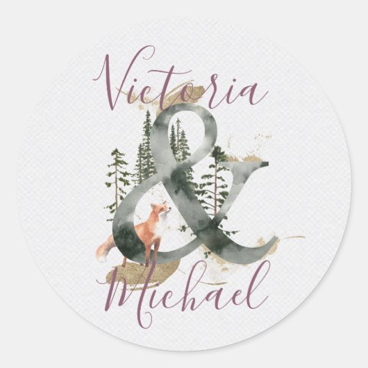 Stickers de mariage de bois aquarelle (Devant)