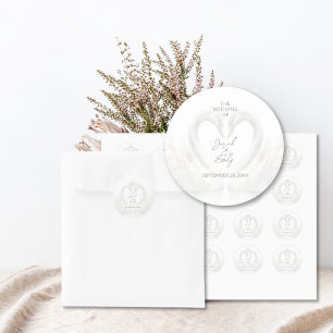 Stickers de mariage de cygne personnalisés