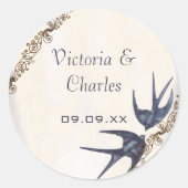 Stickers de mariage de la marine Inséparable vinta (Devant)