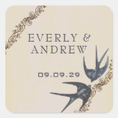 Stickers de mariage de la marine Inséparable vinta (Devant)