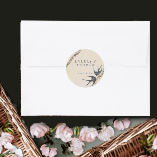 Stickers de mariage de la marine Inséparable vinta