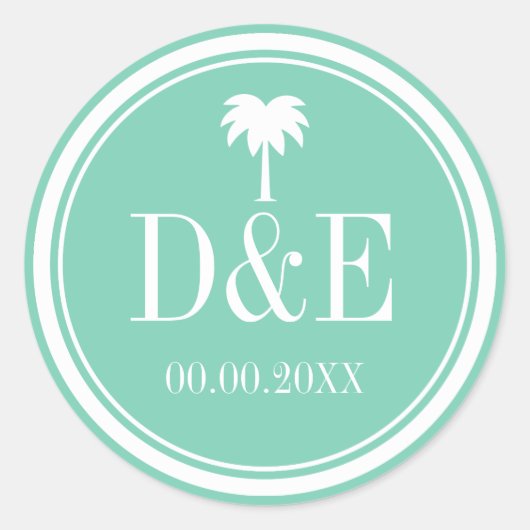 stickers de mariage de luxe palmier monographie de (Devant)