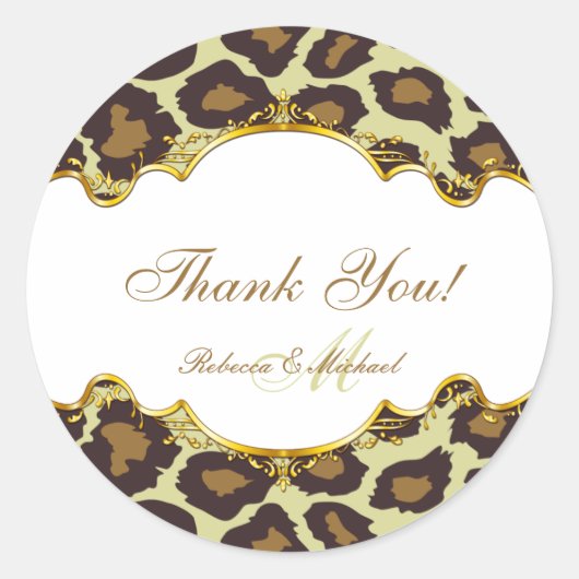 Stickers de mariage de Merci à thème Leopard éléga (Devant)