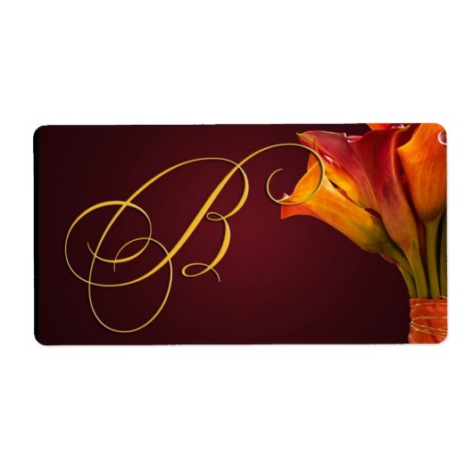 Stickers de mariage de nénuphars Monogram Calla (Devant)