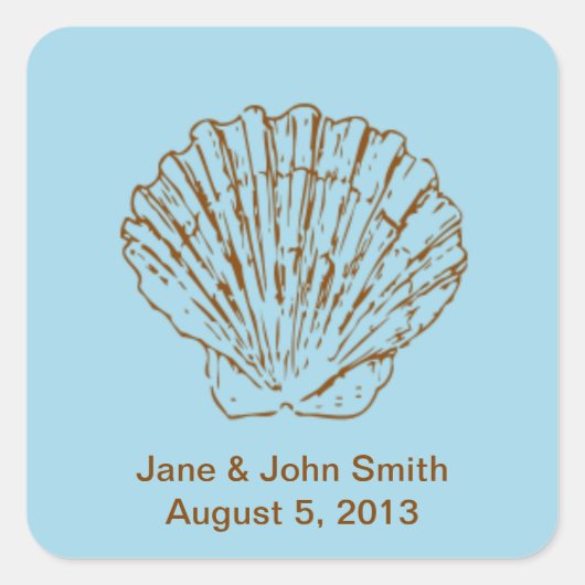 Stickers de mariage de plage : Coquille Brown sur  (Devant)