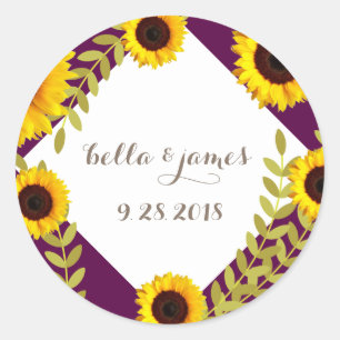 Stickers de mariage de prune rustique