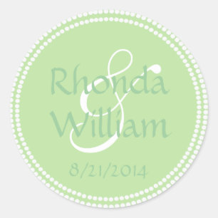 Stickers de mariage décoratif vert et blanc citron