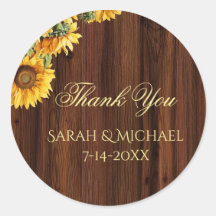 Stickers de mariage des tournesols d'or
