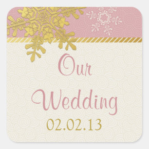 Stickers de mariage d'hiver Pink Gold