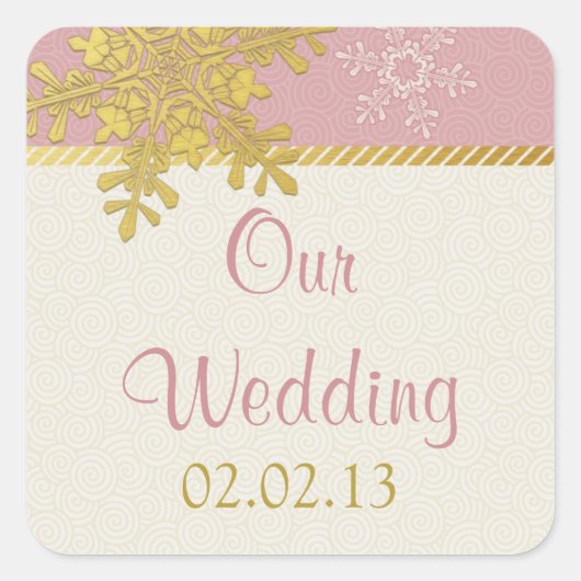 Stickers de mariage d'hiver Pink Gold (Devant)