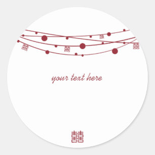 Stickers de mariage Double Happiness Lanterns